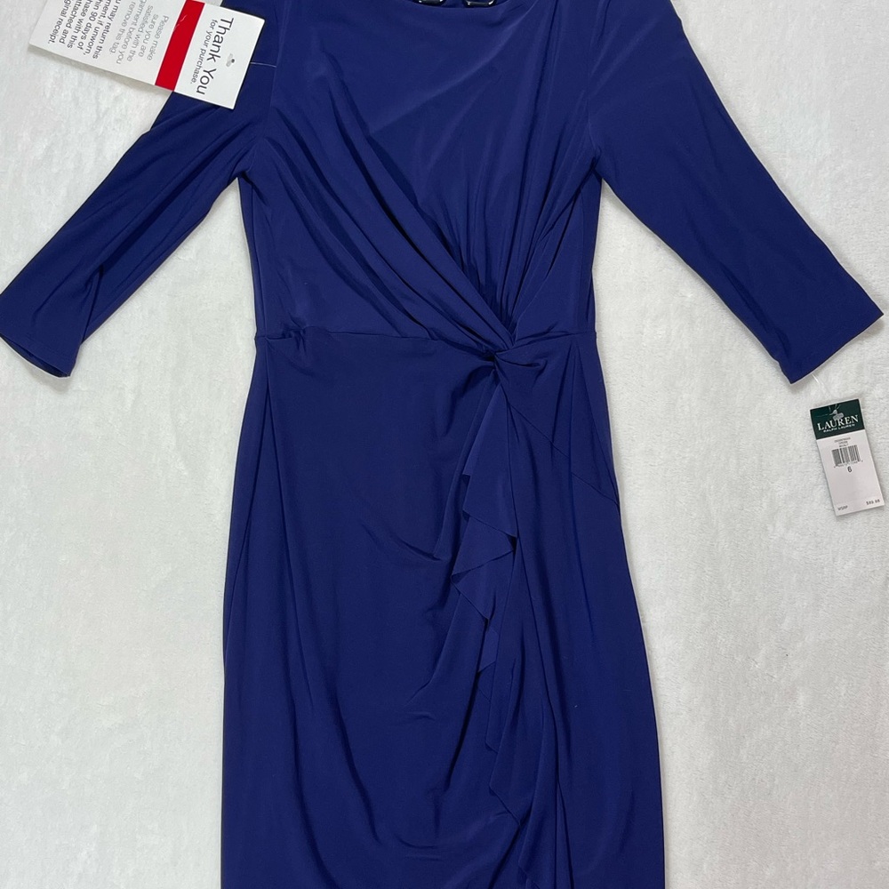 Lauren Ralph Lauren Royal Blue 3/4 Sleeve Dress